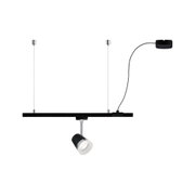 Suspension LED noire en métal avec spot réglable et câble pour éclairage intérieur moderne
