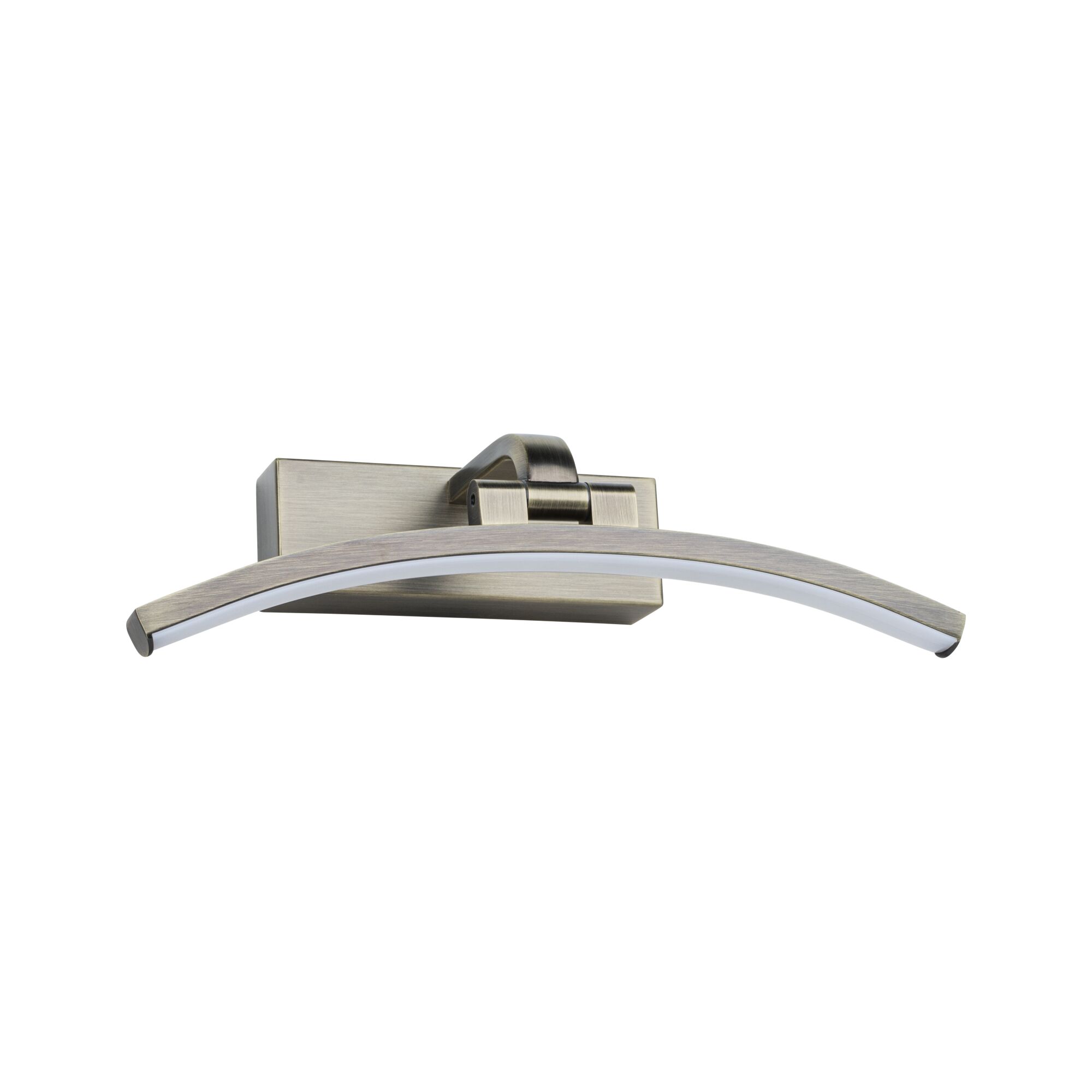 Curved LED wall light in brushed bronze metal for modern indoor lighting solutions