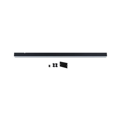 Black LED aluminum rail with accessories for flexible lighting systems, perfect for modern indoor lighting