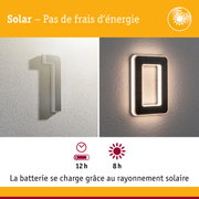 Applique murale LED solaire blanche et noire avec éclairage extérieur économique en énergie