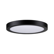 Plafonnier rond avec cadre en métal noir et diffuseur blanc pour éclairage moderne