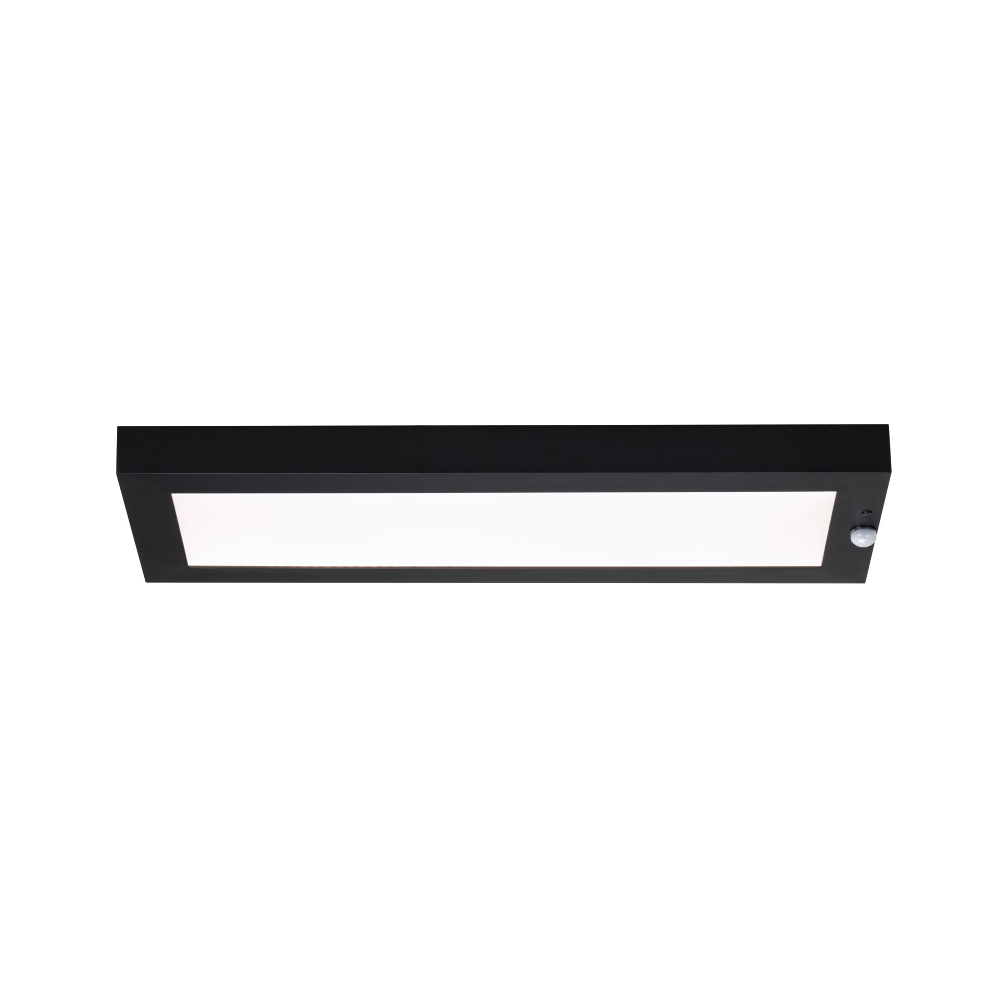 Plafonnier LED rectangulaire noir avec détecteur de mouvement pour éclairage intérieur moderne