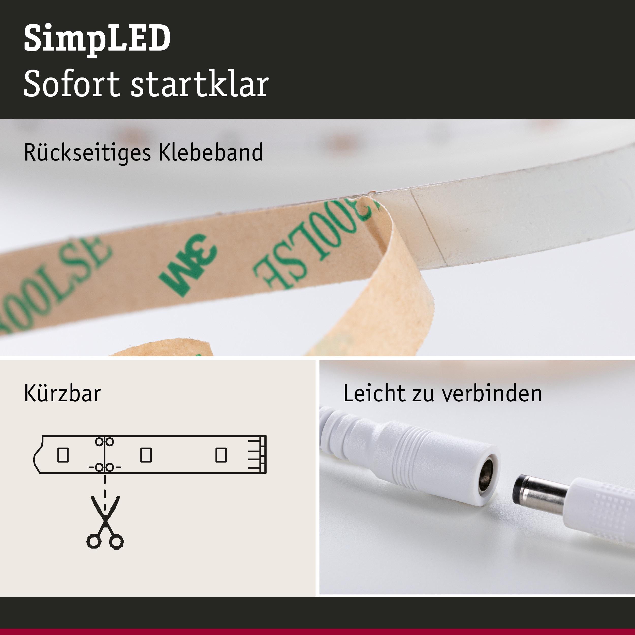 LED-Lichtband mit rückseitigem Klebeband, zuschneidbar und leicht verbindbar für flexible Beleuchtung