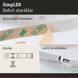 LED-Lichtband mit rückseitigem Klebeband, zuschneidbar und leicht verbindbar für flexible Beleuchtung