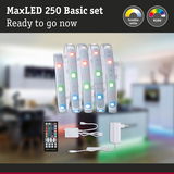 MaxLED 250 Basic set with RGBW LED strip, remote control and power adapter for ambient lighting