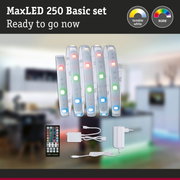 MaxLED 250 RGBW LED strip with remote, power supply and controller for colourful lighting effects