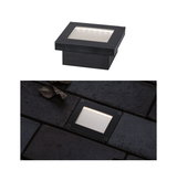 Black square metal LED recessed floor light with frosted diffuser for outdoor use