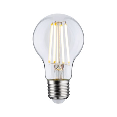 LED light bulb with clear glass and warm white light for energy-efficient lighting