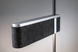 Modern floor lamp arm with silver aluminum and black felt cover for stylish room lighting