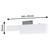 Weißes LED-Tracklight mit Maßen 166 x 50 x 20 mm, modernes Schienenlicht für Innenräume