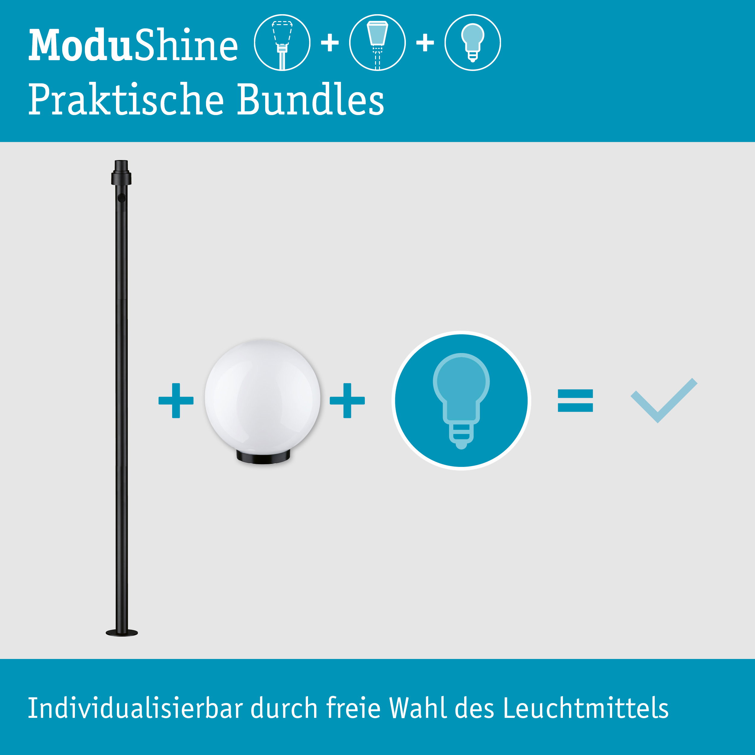 Set ModuShine Poller Taleno Hoch ohne Sensor Anthrazit