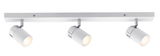 Spot LED blanc à trois lampes avec accents chromés pour un éclairage moderne