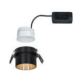 Black recessed spotlight with gold reflector and white LED module for modern indoor lighting solutions