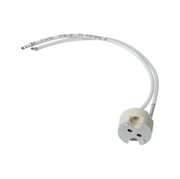 Adaptateur de douille en céramique blanche avec deux fils pour installation de lampes LED