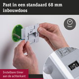 Elektrische timer schakelaar van grijs kunststof met instelbare timer voor standaard 68 mm inbouwdoos