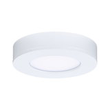 Round white plastic LED ceiling light with energy-saving illumination for living spaces