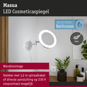 Masua LED cosmeticaspiegel met wandmontage en 1,2 m spiraalkabel voor badkamerverlichting
