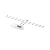 Modern white LED wall light with adjustable bar and chrome mount for stylish home lighting