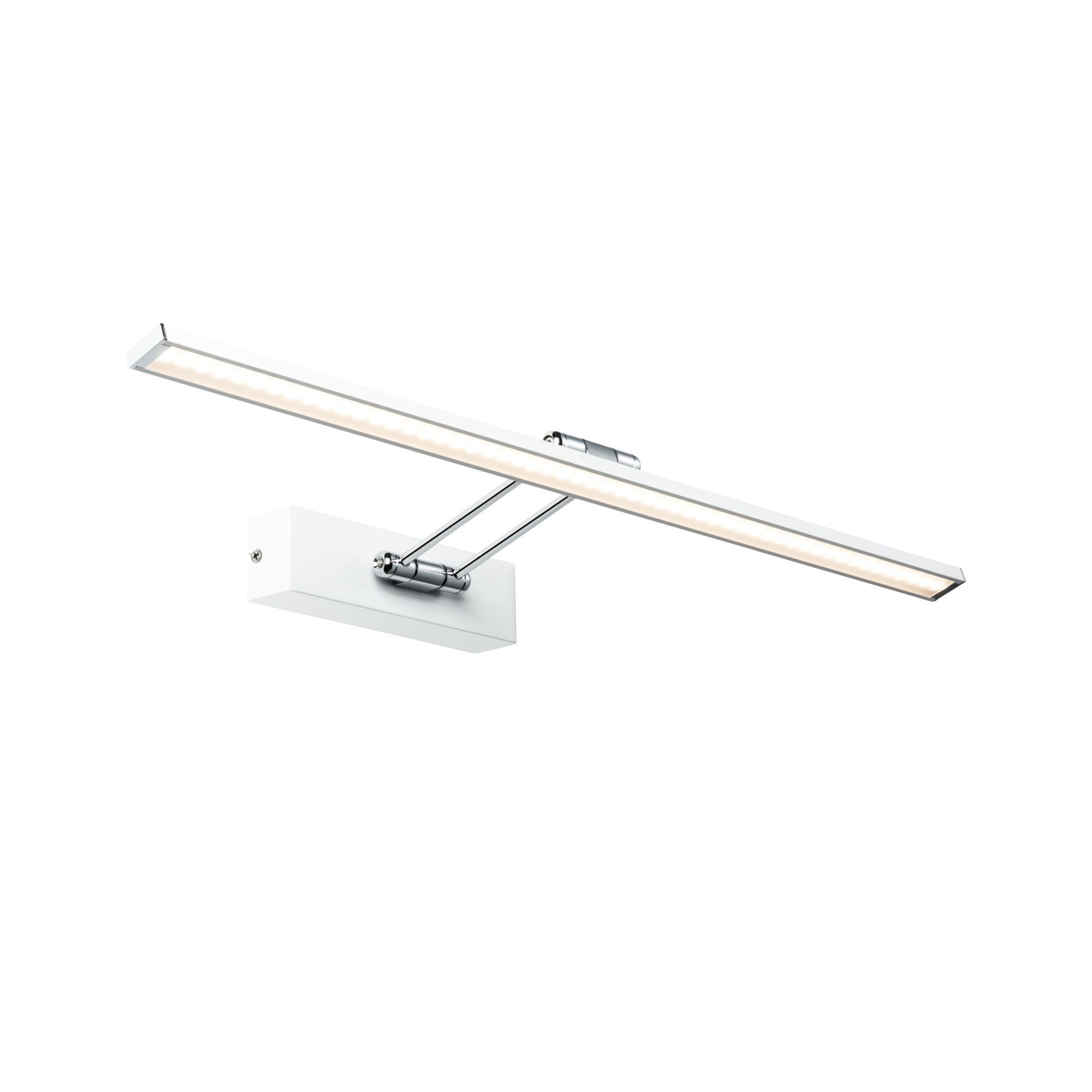 Galeria Éclairage de tableau LED Beam 2700K 1050lm 230V 11W Blanc/Chrome Applique murale LED blanche moderne avec barre réglable et support chromé pour éclairage intérieur
