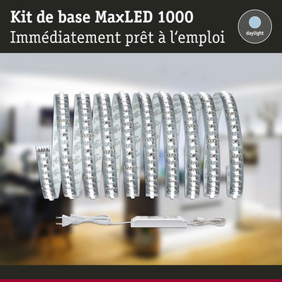 Kit de base MaxLED 1000 bande LED avec alimentation en blanc lumière du jour pour éclairage intérieur