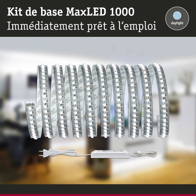 Kit de base MaxLED 1000 bande LED avec alimentation en blanc lumière du jour pour éclairage intérieur