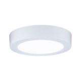 Round white LED ceiling light made of plastic with energy-saving illumination for living spaces