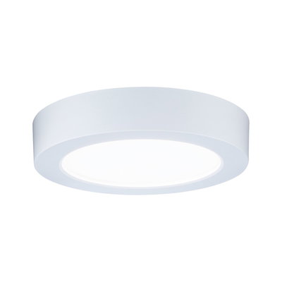 Round white LED ceiling light made of plastic with energy-saving illumination for living spaces