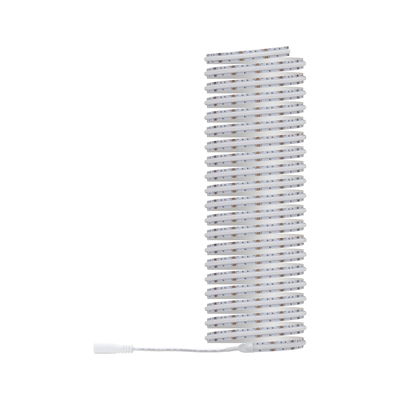 White LED strip light with connector cable, flexible indoor lighting strip for decoration and ambiance