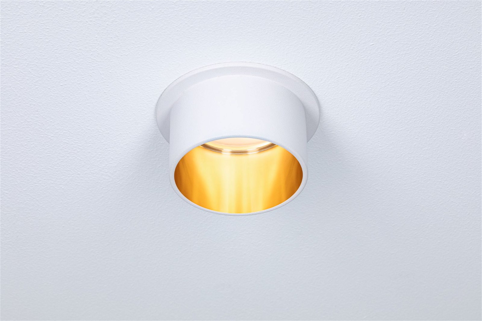 LED Recessed luminaire 3-Step-Dim Gil Coin IP44 round 68mm Coin 6W 470lm 230V dimmable 2700K Matt white/Gold