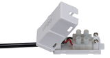 Boîtier de connexion en plastique blanc avec bornes à vis et câble noir pour éclairage LED