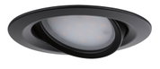 Black metal LED recessed spotlight with adjustable head for versatile room lighting