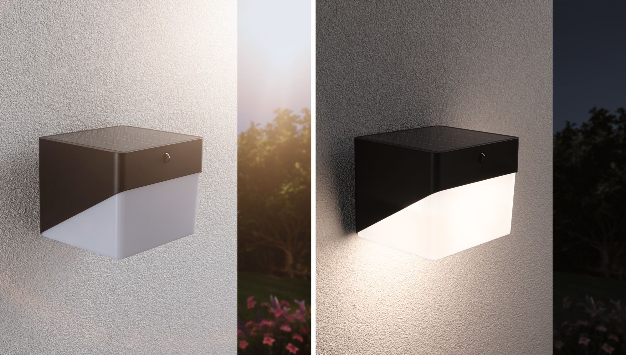 Hybrid Applique d'extérieur LED Lioren House 230V + Solaire IP44 carré 170x170mm 3000K 2,3W 230lm 230V Noir