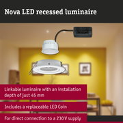 Nova white LED recessed luminaire with black power module for efficient energy-saving lighting