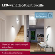 LED-wandfloodlight Lucille in modern lineair ontwerp, witte wandlamp voor hal en trapverlichting