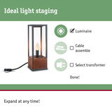 Modern table lamp with wooden base and glass body, perfect for light staging and home lighting