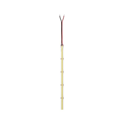 LED light strip with red and black wires, energy-efficient indoor lighting solution