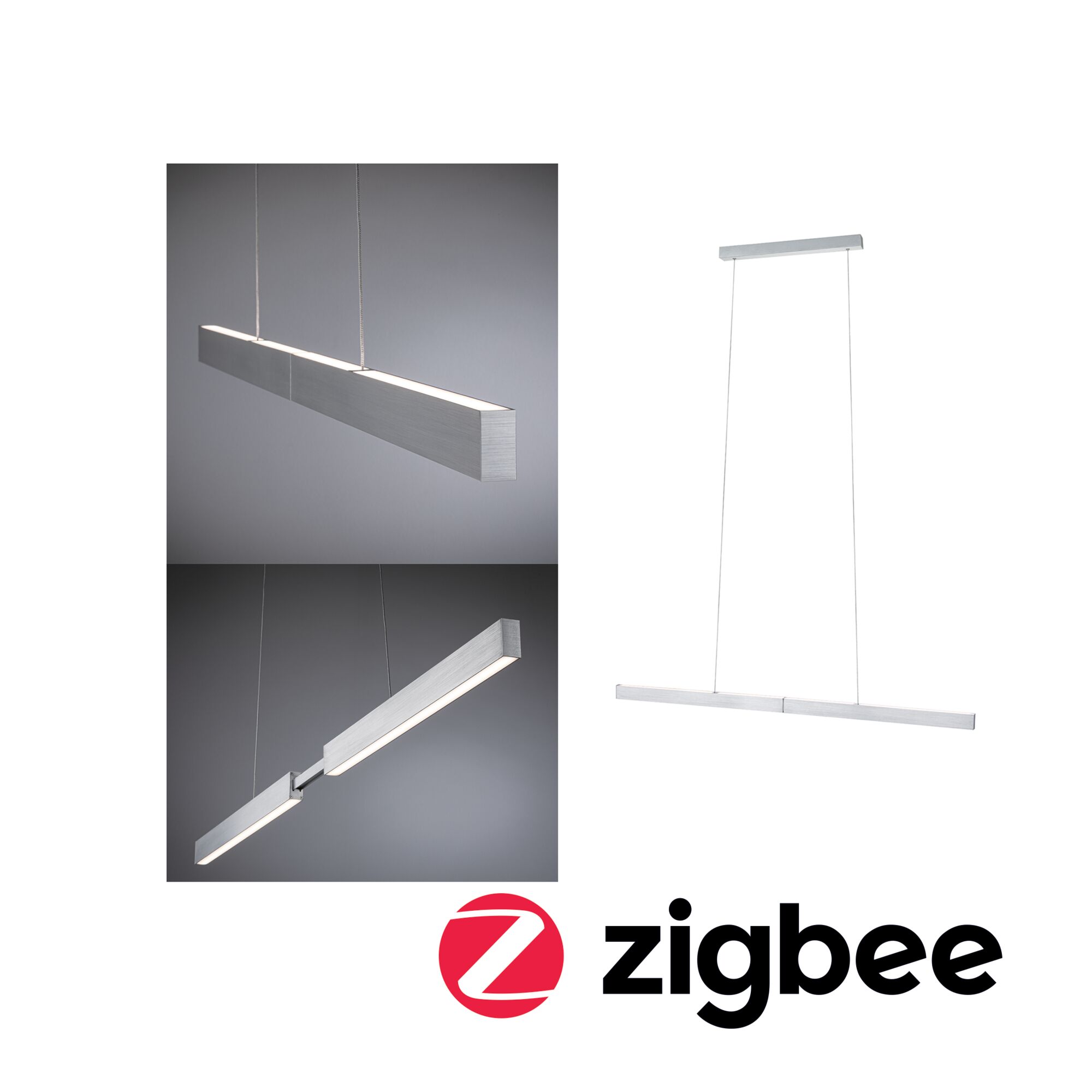 Moderne LED-hanglamp van geborsteld aluminium in zilver voor stijlvolle binnenverlichting