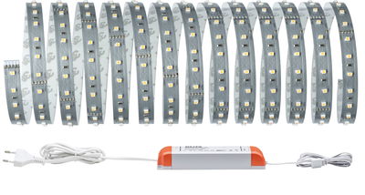 Bande LED grise flexible avec alimentation orange pour éclairage intérieur économe en énergie