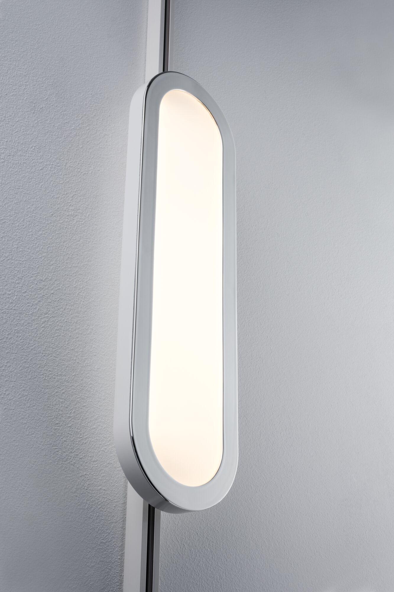 Moderne witte LED-wandlamp met ovale vorm en warm wit licht voor woonruimtes