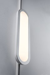 Modern white oval LED wall light with warm white illumination for stylish home lighting