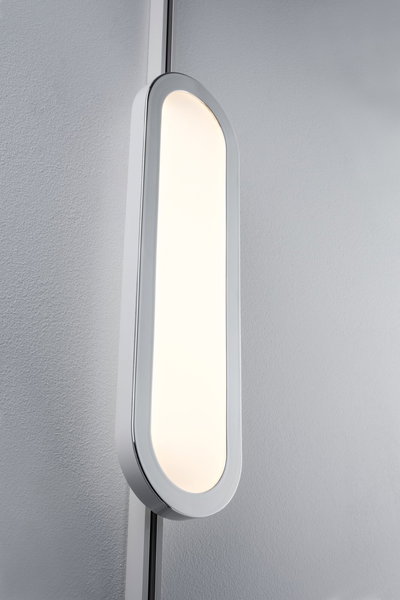 Modern white oval LED wall light with warm white illumination for stylish home lighting