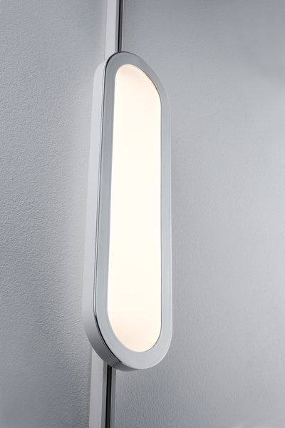 Modern white oval LED wall light with warm white illumination for stylish home lighting