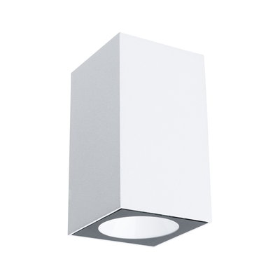 Modern white aluminum ceiling spotlight with square design for indoor lighting.