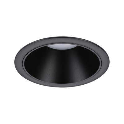Schwarzer Einbaustrahler aus Metall mit mattem Finish für moderne LED-Deckenbeleuchtung