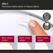 Panneau LED Abia 2 White Select Détecteur de mouvement crépusculaire (HF) rond 400mm 16W 1400lm White Select Blanc