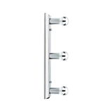 Modern wall light in chrome metal with three clear bulbs for stylish home lighting