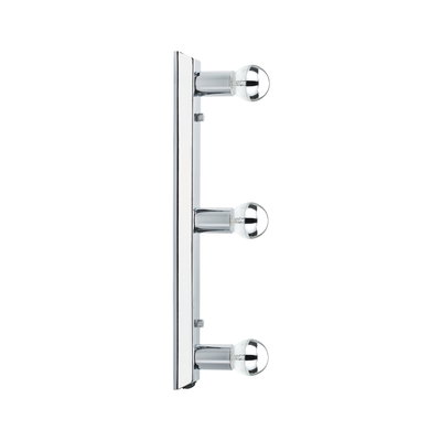 Moderne wandlamp van chroom metaal met drie heldere lampen voor stijlvolle verlichting