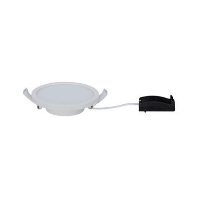 Round white LED recessed panel with diffuser and cable for energy-efficient room lighting