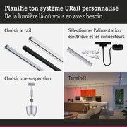Système modulaire URail avec alimentation, suspension et éclairage pour une installation personnalisée