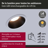 Spot LED encastrable avec lumière blanc chaud 2700K et gradation 3 niveaux pour ambiance